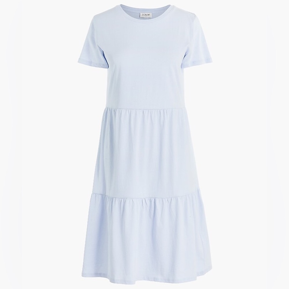 J. Crew Tiered Mini Dress in Shale Blue Light Purple Size XS